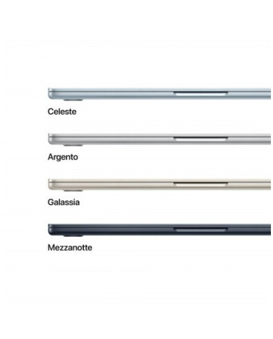 MacBook Air 13"Apple M5 chip con 10-core CPU e 8-core GPU, 16GB, 512GB SSD - Mezzanotte