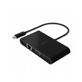 ADATTATORE MULTIMEDIALE USB-C - HDMI - VGA - USB - ETHERNET + RICARICA - AVC004BTBK