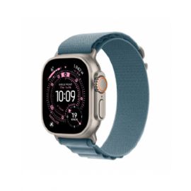 Apple Watch Ultra 3 GPS + Cellular 49mm, Cassa in Titanio Naturale con cinturino Blu Chiaro Alpine Loop - Large - MEWP4QL/A