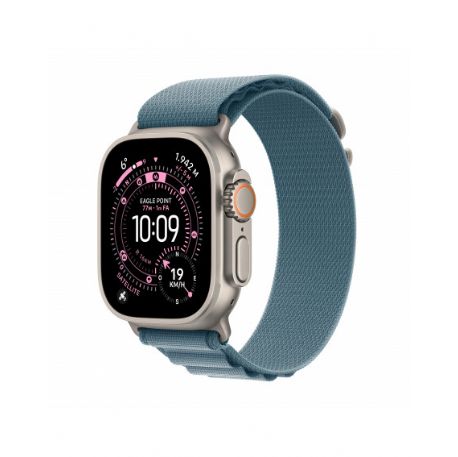 Apple Watch Ultra 3 GPS + Cellular 49mm, Cassa in Titanio Naturale con cinturino Blu Chiaro Alpine Loop - Medium - MEWM4QL/A