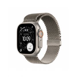 Apple Watch Ultra 3 GPS + Cellular 49mm, Cassa in Titanio Naturale con cinturino Natural Titanium Milanese Loop - Small - MEWW4QL/A