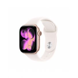 Apple Watch Series 11 GPS 42mm, Cassa in Alluminio color Oro Rosa con cinturino Rosa fard Sport Band - M/L - MEU44QL/A