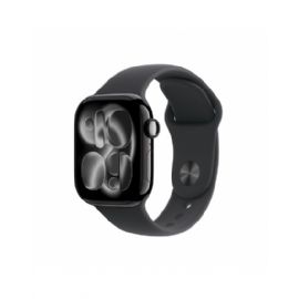 Apple Watch Series 11 GPS 42mm, Cassa in Alluminio colore Jet Black con cinturino Nero Sport Band - M/L - MEQU4QL/A