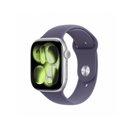 Apple Watch Series 11 GPS 46mm, Cassa in Alluminio color Argento con cinturino Viola Nebbia Sport Band - M/L - MEVA4QL/A