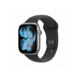 Apple Watch Series 11 GPS 46mm, Cassa in Alluminio color Grigio Siderale con cinturino Nero Sport Band - M/L - MEV44QL/A