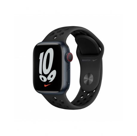 Apple Watch Nike Series 7 GPS + Cellular, 41mm Midnight Aluminium Case with Anthracite/Black Nike Sport Band - Regular - MKJ43TY/A