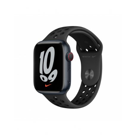 Apple Watch Nike Series 7 GPS + Cellular, 45mm Midnight Aluminium Case with Anthracite/Black Nike Sport Band - Regular - MKL53TY/A