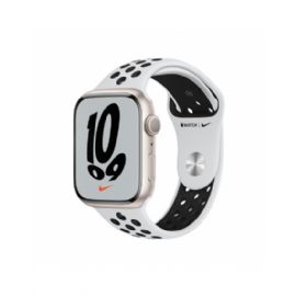 Apple Watch Nike Series 7 GPS, 45mm Starlight Aluminium Case with Pure Platinum/Black Nike Sport Band - Regular - MKNA3TY/A