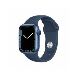 Apple Watch Series 7 GPS, 41mm Blue Aluminium Case with Abyss Blue Sport Band - Regular - MKN13TY/A