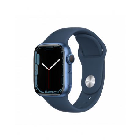 Apple Watch Series 7 GPS, 41mm Blue Aluminium Case with Abyss Blue Sport Band - Regular - MKN13TY/A