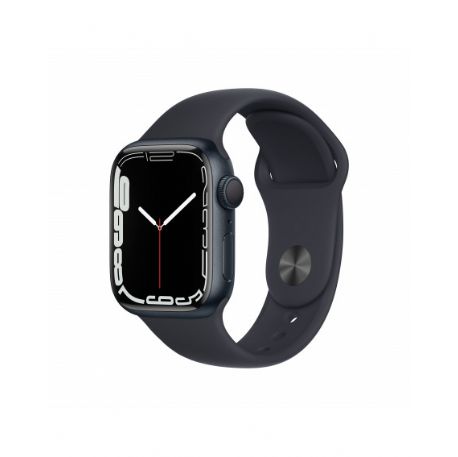 Apple Watch Series 7 GPS, 41mm Midnight Aluminium Case with Midnight Sport Band - Regular - MKMX3TY/A