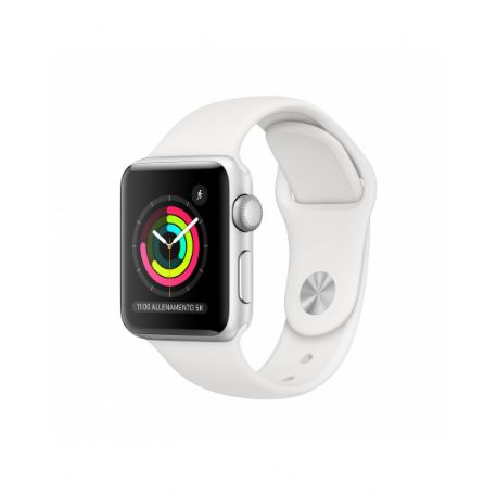 Apple Watch Series 3 GPS, 38mm Silver Aluminium Case with White Sport Band - MTEY2QL/A