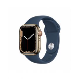Apple Watch Series 7 GPS + Cellular, 41mm Gold Stainless Steel con Abyss Blu Sport Band - Regular - MN9K3TY/A