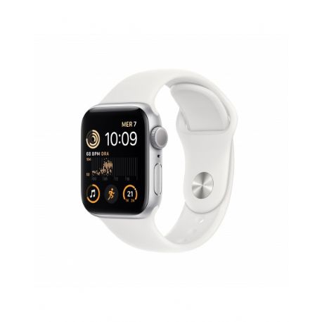 Apple Watch SE GPS 40mm Argento Cassa in alluminio con Bianco Sport Band - MNJV3TY/A