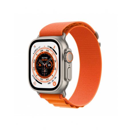 Apple Watch Ultra GPS + Cellular, 49mm Cassa in titanio con Arancione Alpine Loop - Medium - MQFL3TY/A