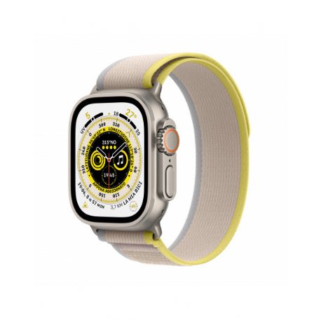 Apple Watch Ultra GPS + Cellular, 49mm Cassa in titanio con Giallo/Beige Trail Loop - S/M - MNHK3TY/A