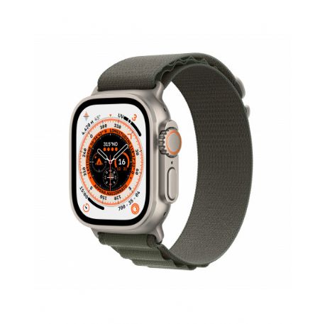 Apple Watch Ultra GPS + Cellular, 49mm Cassa in titanio con Green Alpine Loop - Medium - MQFN3TY/A