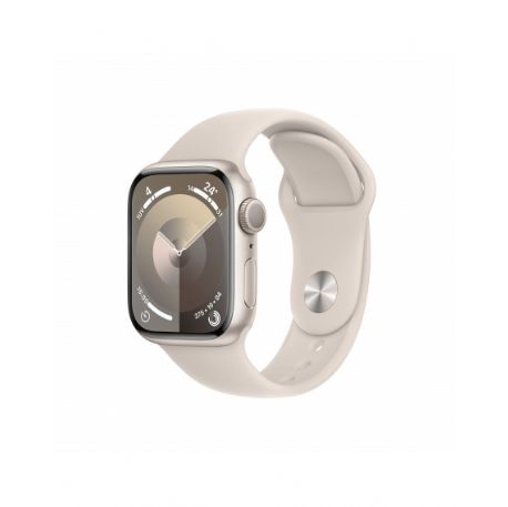 Apple Watch Series 9 GPS 41mm Starlight Aluminium Case with Starlight Sport Band - S/M - MR8T3QL/A