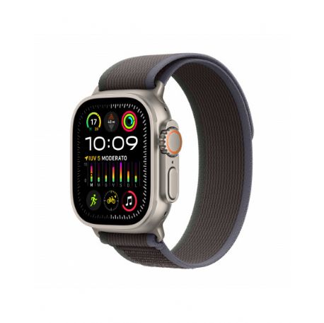Apple Watch Ultra 2 GPS + Cellular, 49mm Titanium Case with Blue/Black Trail Loop - S/M - MRF53TY/A