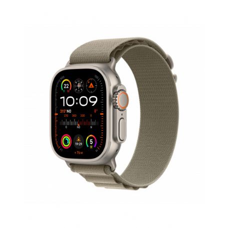 Apple Watch Ultra 2 GPS + Cellular, 49mm Titanium Case with Olive Alpine Loop - Large - MRF03TY/A